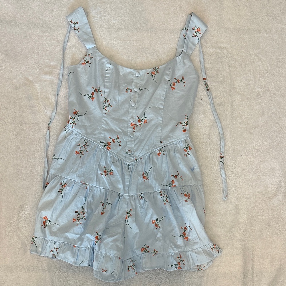Wild Fable Light Blue Floral Mini Dress
